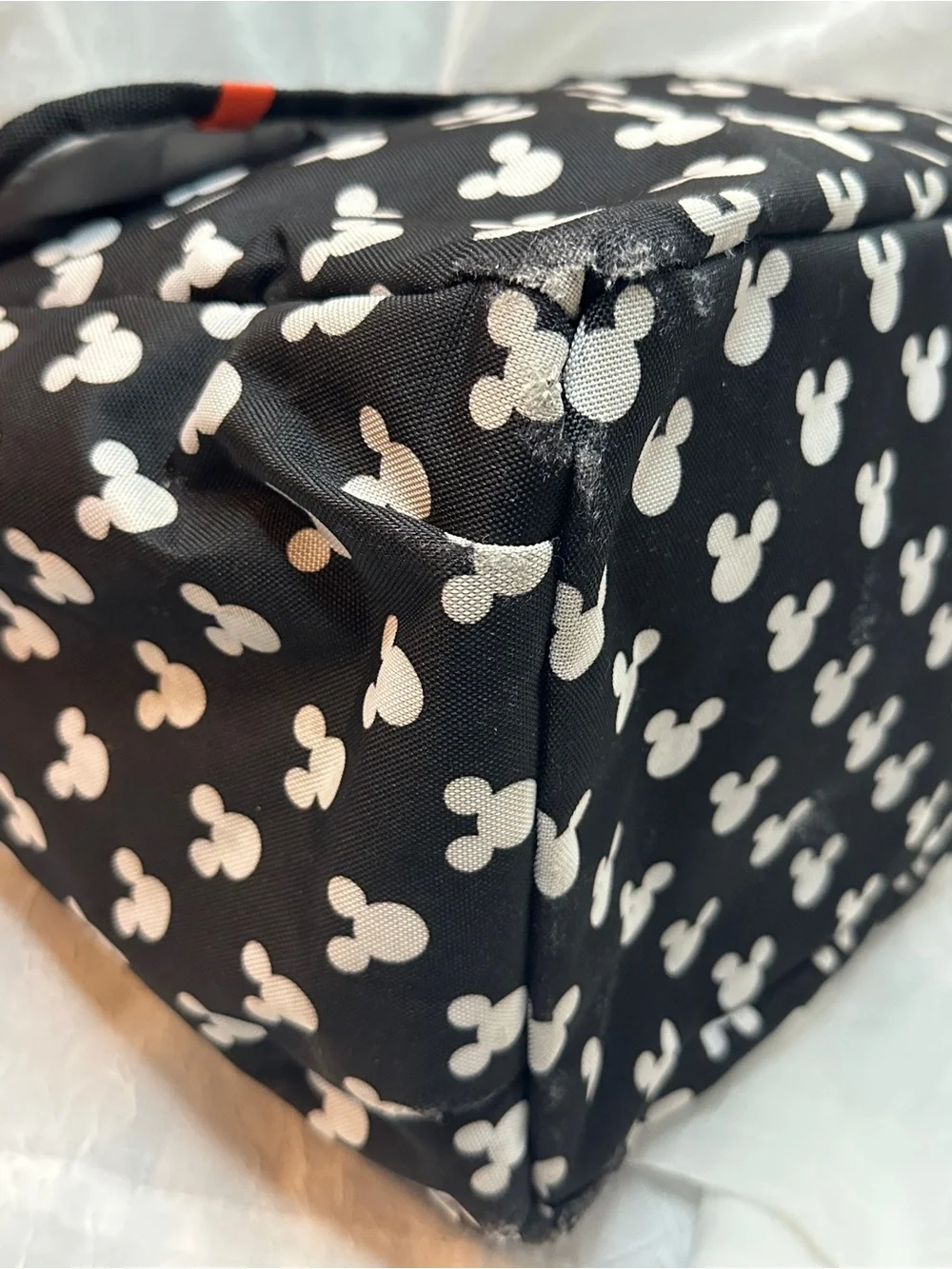Black Mickey Mouse Print Large Crossbody Bag and coordinating toiletry bag